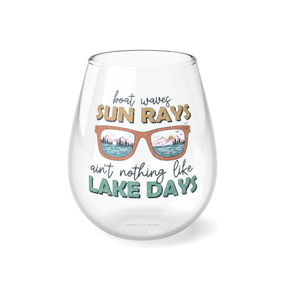 Lake Days Stemless Wine Glass, 11.75oz