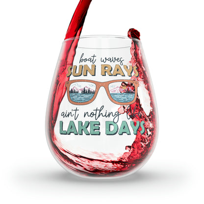 Lake Days Stemless Wine Glass, 11.75oz