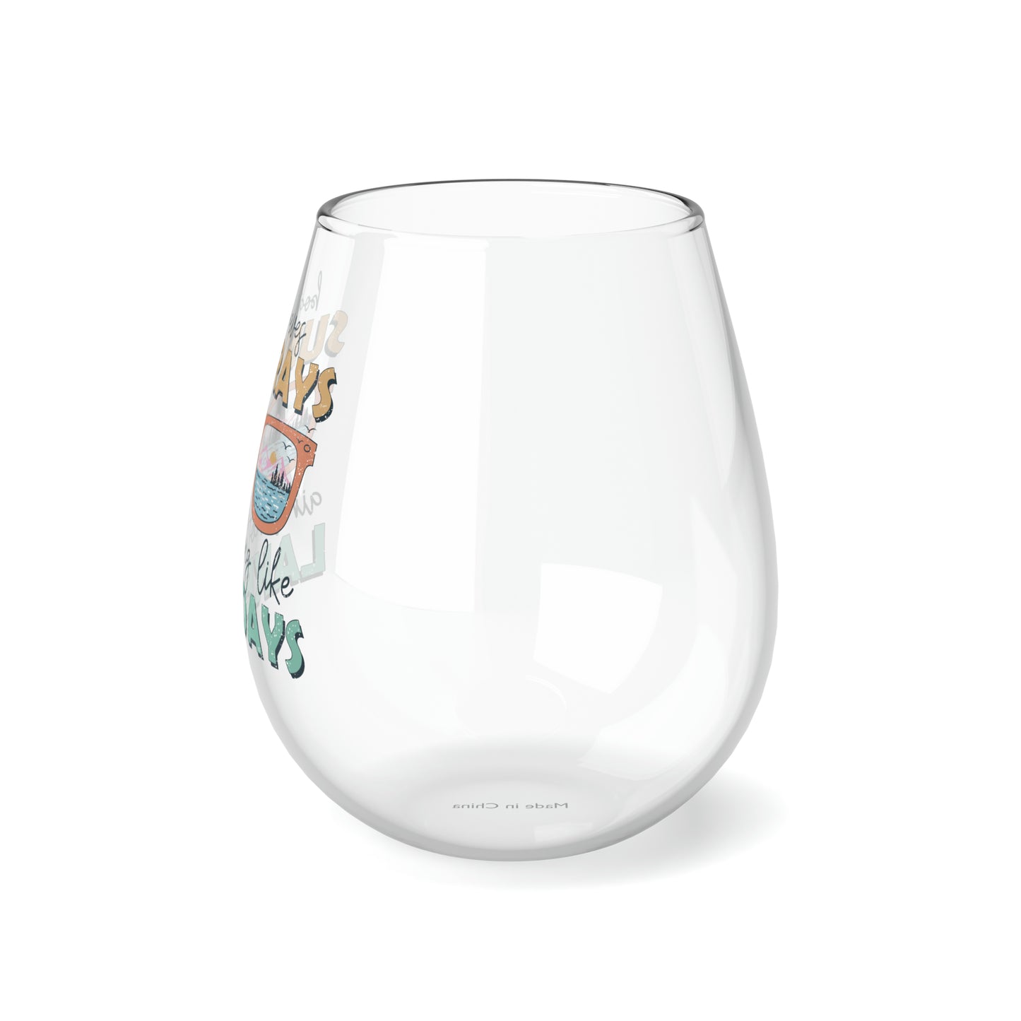 Lake Days Stemless Wine Glass, 11.75oz