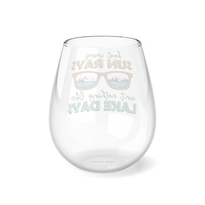 Lake Days Stemless Wine Glass, 11.75oz