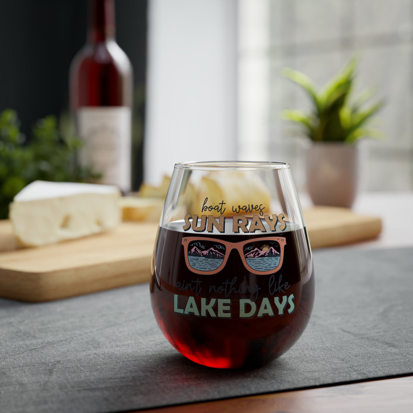 Lake Days Stemless Wine Glass, 11.75oz