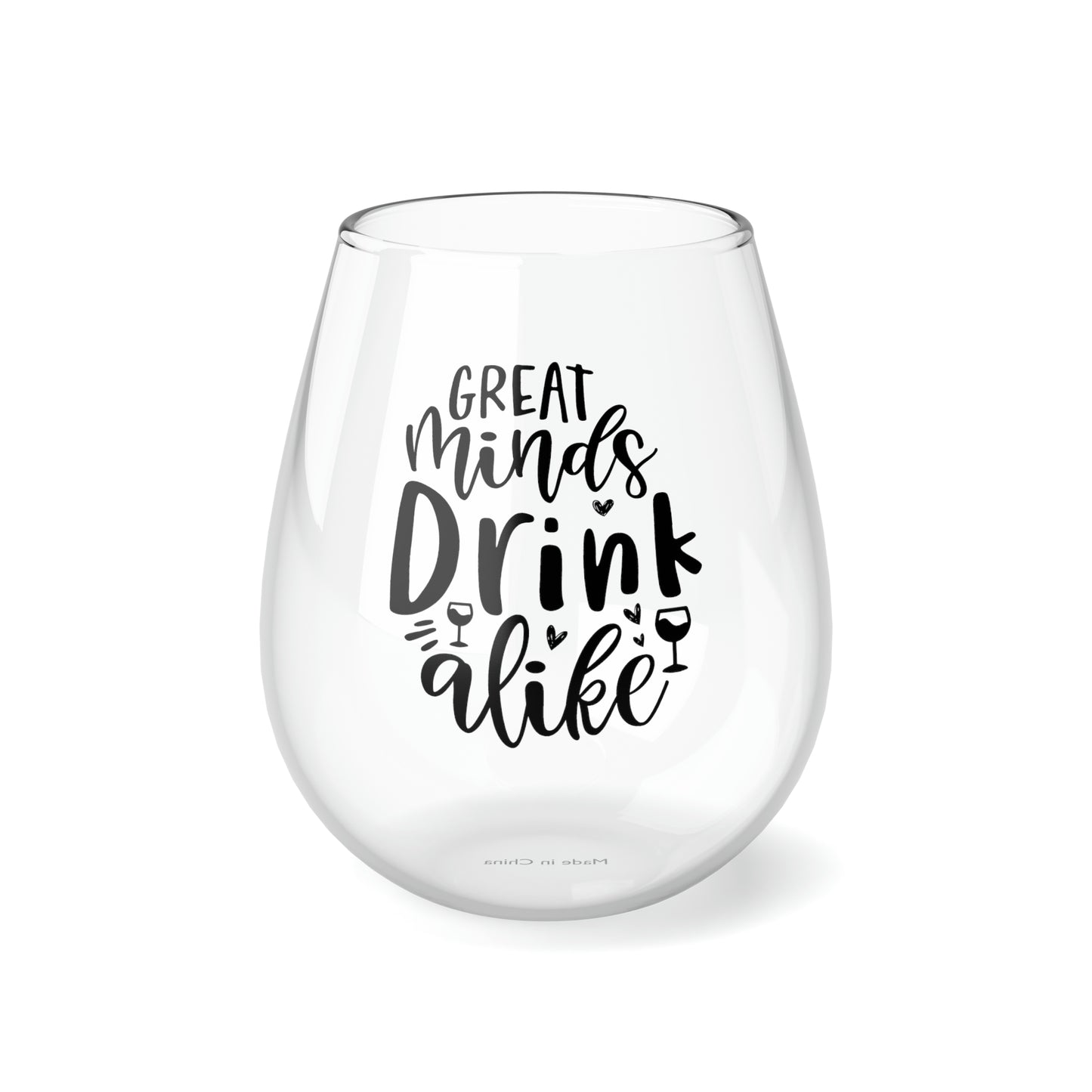 Great Minds Drink Alike Stemless Wine Glass, 11.75oz