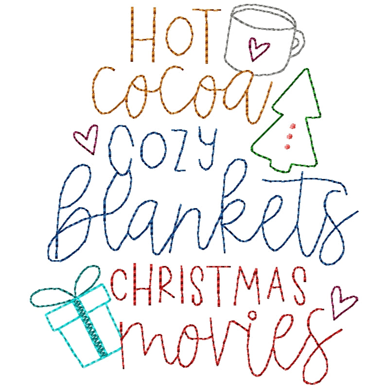 Hot cocoa Machine Embroidery Design