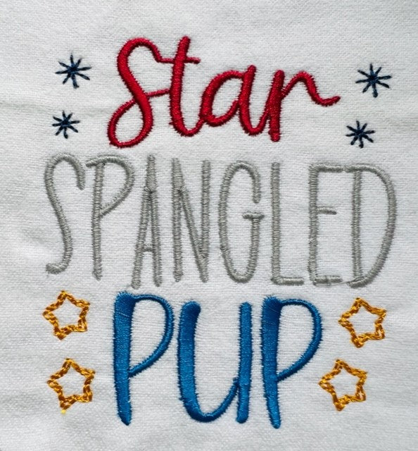 Star Spangled Pup Machine Embroidery Design