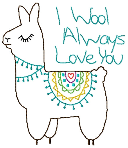 Alpaca Machine Embroidery Design