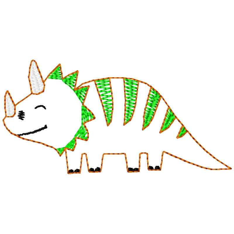 Triceratops Machine Embroidery Design