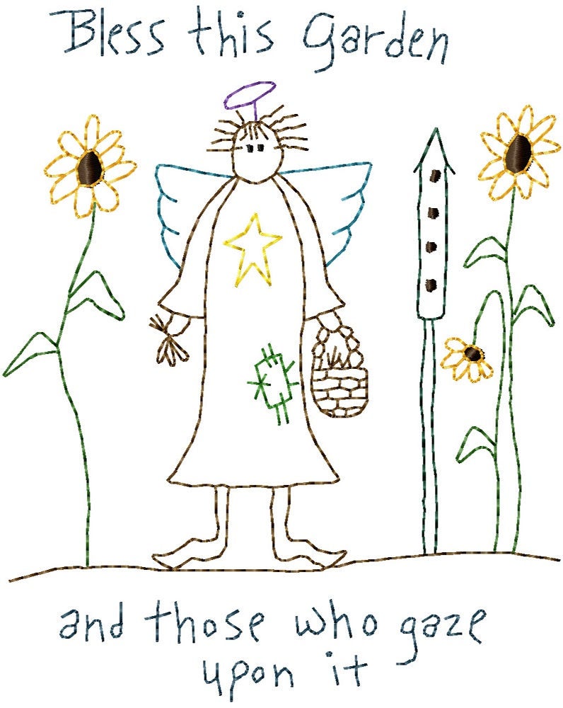 Bless This Garden Machine Embroidery Design