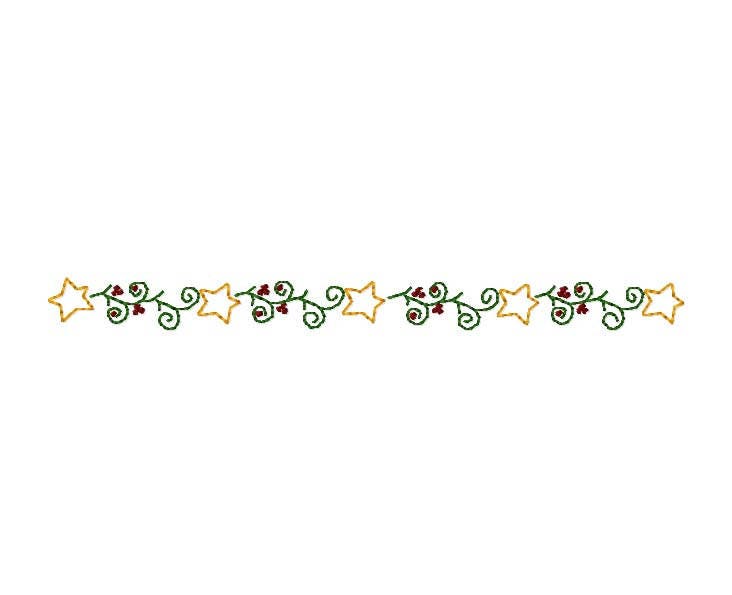 Star Holly Border Machine Embroidery Design