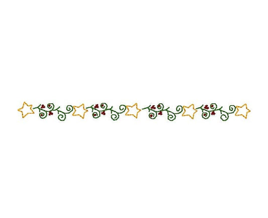 Star Holly Border Machine Embroidery Design