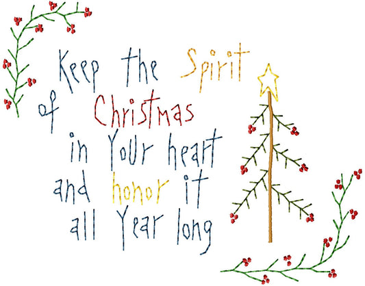 Spirit of Christmas Machine Embroidery Design