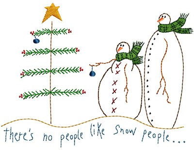 Snow People - outline Machine Embroidery Design