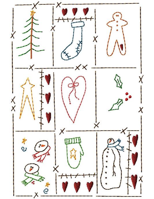 Christmas Sampler Machine Embroidery Design