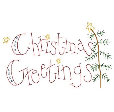 Christmas Greetings Machine Embroidery Design