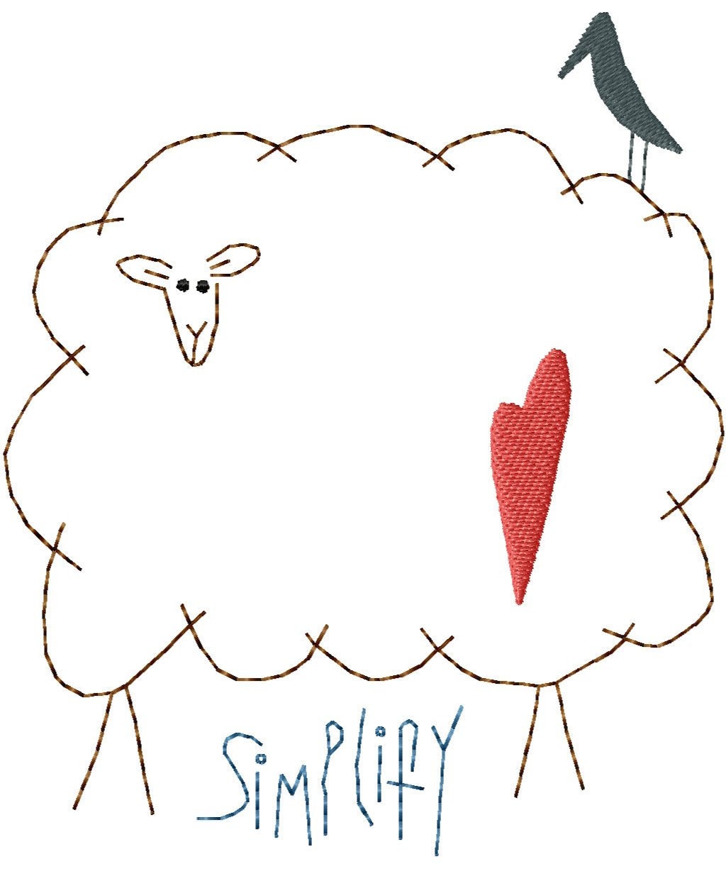 Simplify Sheep Machine Embroidery Design