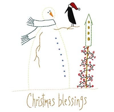 Christmas Blessings - outline Machine Embroidery Design