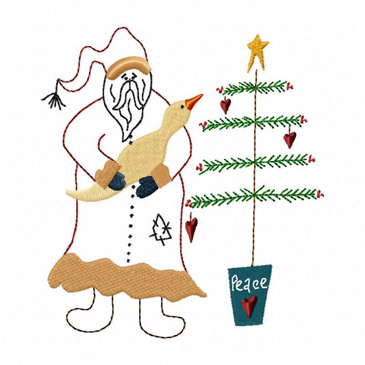 Christmas Goose - outline Machine Embroidery Design