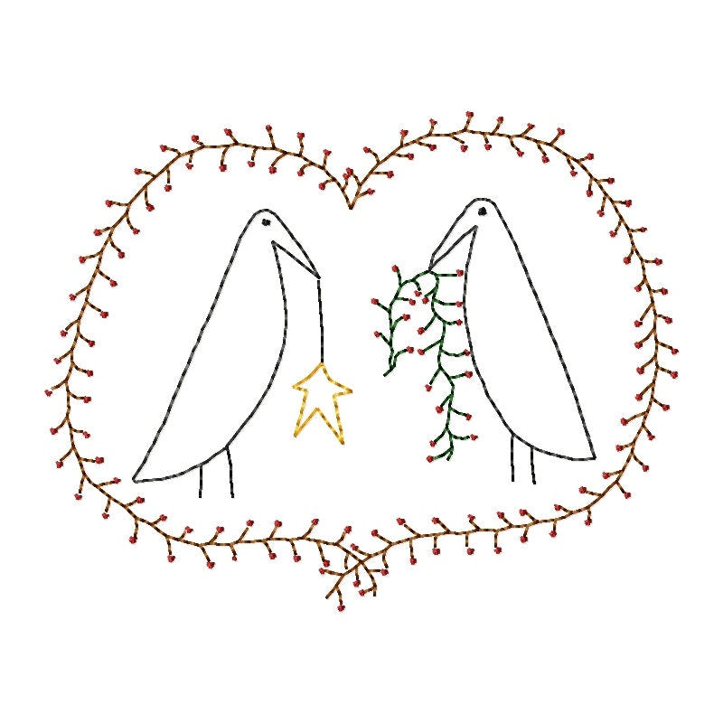 Kindred Spirits - outline Machine Embroidery Design