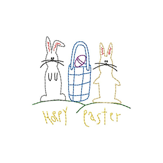 Hoppy Easter - outline Machine Embroidery Design