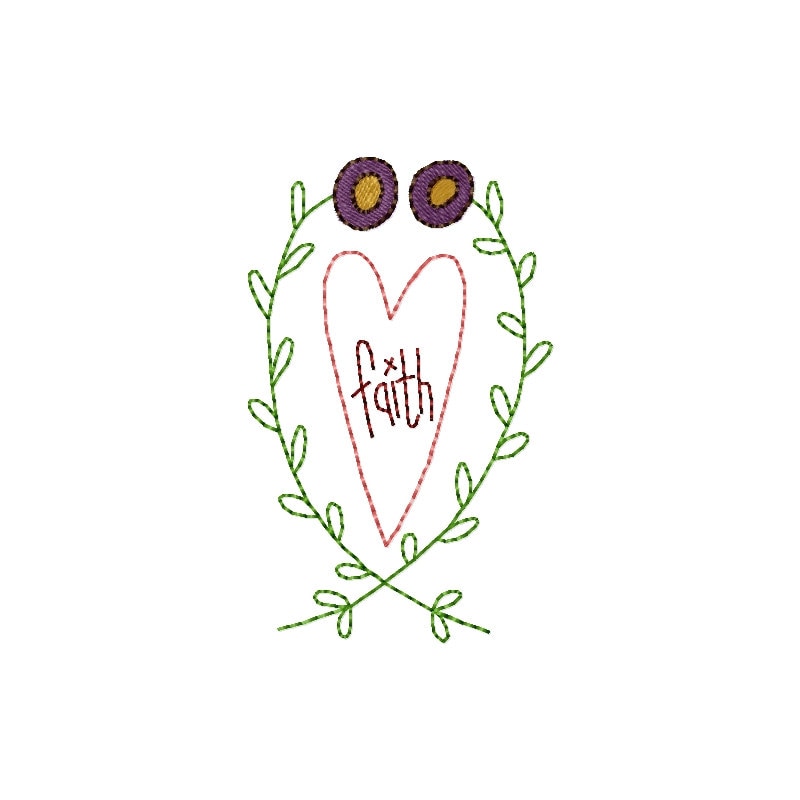 Faith Heart Machine Embroidery Design