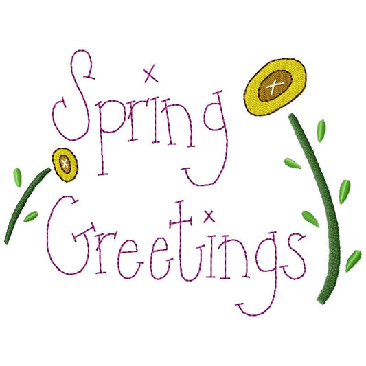 Spring Greetings Machine Embroidery Design