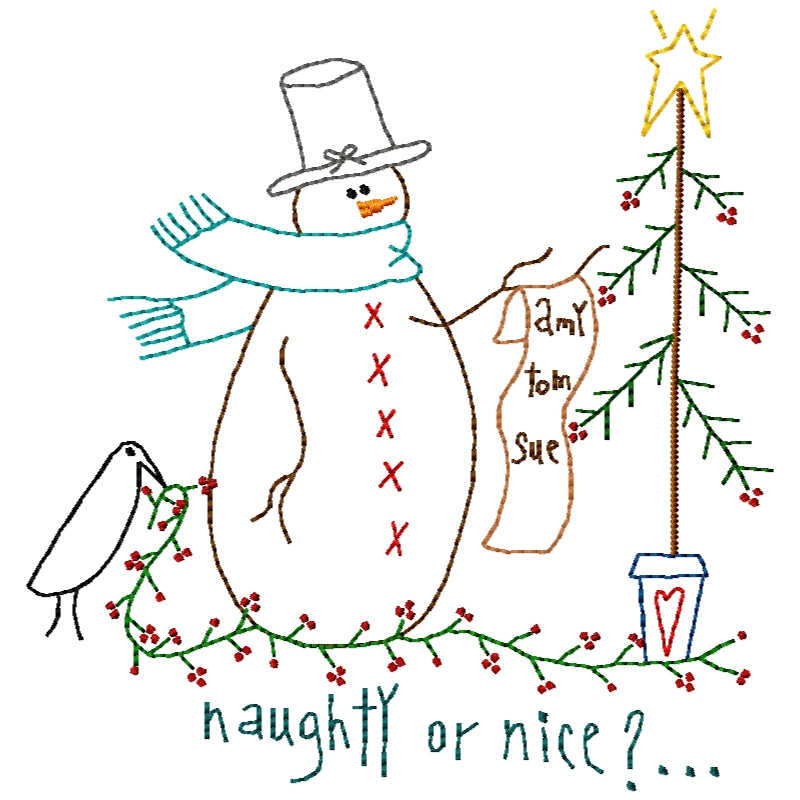 Naughty or Nice Machine Embroidery Design