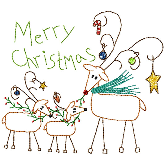 Rudy Merry Christmas Machine Embroidery Design